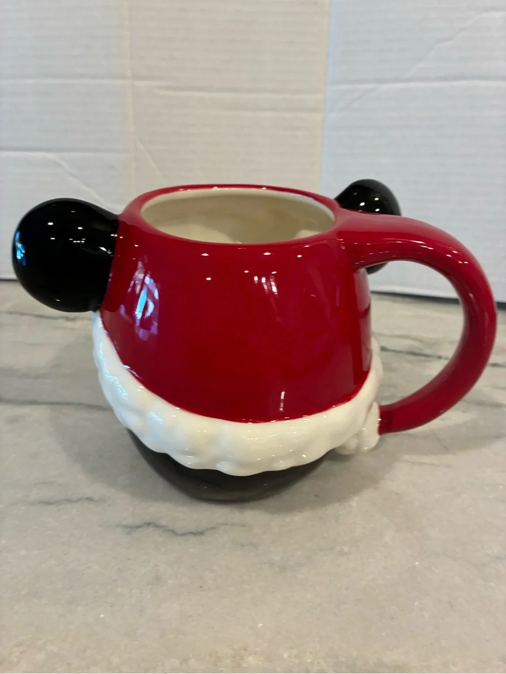 New Williams Sonoma Minnie Mouse Figural Mug cocoa Christmas kids holiday Disney